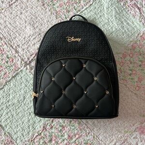 Disney Studded Quilted Black Backpack